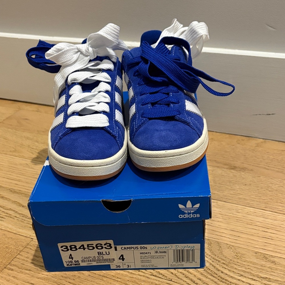 Adidas Royal Blue and White Sneakers- Men’s 4, Women’s 5